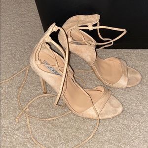 Blush strappy heels!